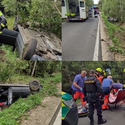 Auto se dvěma dětmi skončilo převrácené na střeše a zásah záchranných složek výrazně komplikovaly rozzuřené vosy