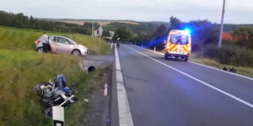 Motorkáři vběhla srna do jízdní dráhy