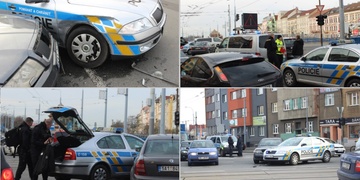 Řidič nedal přednost policejnímu vozu
