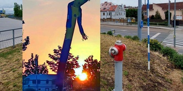 Před Lidlem ukradli šestimetrového reklamního panáka