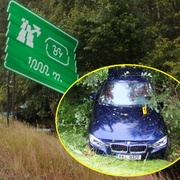 U Plzně vyletělo auto z dálnice a přerazilo ukazatel