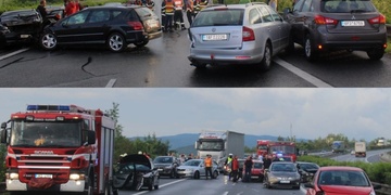 Hromadná nehoda 13 vozidel uzavřela D5 -  + 