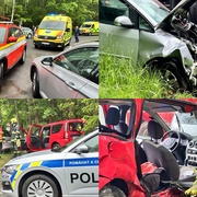 Vážná dopravní nehoda, na místě bylo pět zraněných včetně dvou dětí