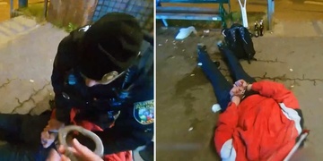 Agresivní muž napadl hlídku, pochopitelně skončil na zemi a s pouty na rukou