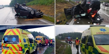 Havárie na nájezdu na D5 u Sulkova