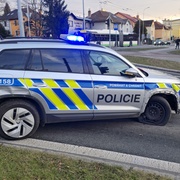 Řidič autobusu vytlačil policejní vůz ze silnice