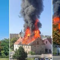 Požár na Roudné v Plzni, na místě několik zraněných