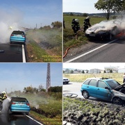 Dvě auta shořela během hodiny