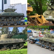 Tank Sherman odjíždí z plzeňské ZOO