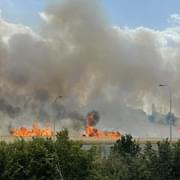 Požár pole nedaleko Boleváku
