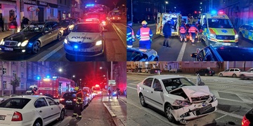 Řetězová nehoda pěti aut na Klatovské třídě