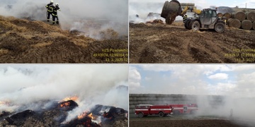 Hořící balíky musí rozebírat manipulátor