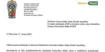 Zpráva z krizového štábu a dopis primátora