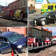 Hromadná nehoda zcela uzavřela Chotěšov - do kolony vletěla žena v šoku