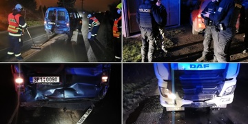 Kamion narazil do vozu s přiopilým řidičem
