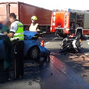 Střet auta s motocyklem