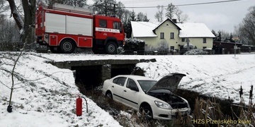 Auto v potoce, v příkopu, v domě i v autobusu