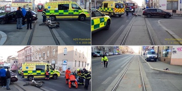 Střet auta s motorkou