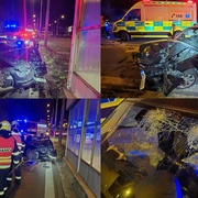 O podchod na Karlovarské třídě si dokázal zcela zničit auto