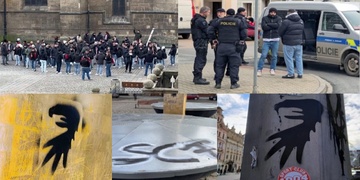 Fanoušci Freiburgu řádí v centru Plzně