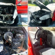 Auto zachvátily plameny