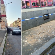 Pád omítky z nočního klubu ohrozil kolemjdoucí