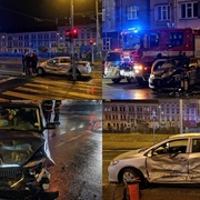 Řidička vjela do křižovatky na červenou