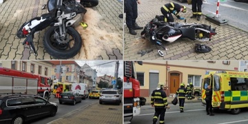 Havárie motocyklu v Plzni