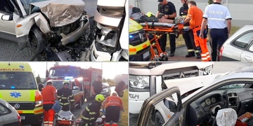 Čelní střet kamionu s osobním vozem