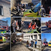 Výbuch v ubytovně - hořící muž vyskočil oknem a těžce se zranil