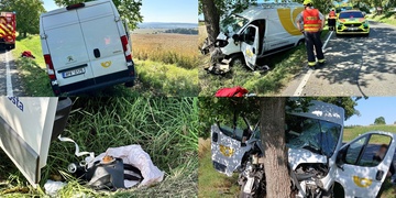 Náraz byl tak silný, že mladá a nepřipoutaná řidička utrhla volant vozu