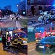 Střet motorkáře s autem uzavřel Chrásteckou ulici