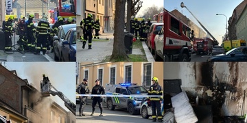 Požár ubytovny na Slovanech i bytového domu na Borech současně
