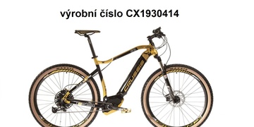 Hledá se e-kolo Crussis E-Jágr 68 výrobní číslo CX1930414