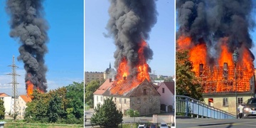 Požár na Roudné v Plzni, na místě několik zraněných