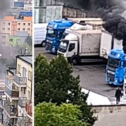 Požár kamionu v depu
