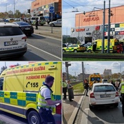 Před OC Plaza došlo ke střetu auta se dvěma dětmi