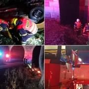 Opilá devatenáctiletá dívka skončila s autem na střeše v potoce