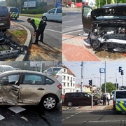 Střet dvou dodávek a jednoho osobního vozu u Pietasu