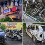 Úmyslně zapálené auto v Plzni