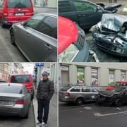 Střet čtyř aut v Tylově ulici a další nehody