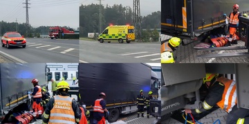 Řidiče přejel a velice vážně zranil jeho vlastní nákladní vůz
