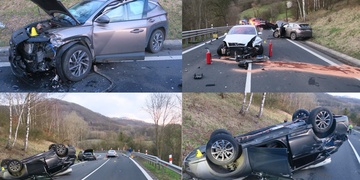 Řidič nezvládl průjezd zatáčkou