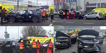 Střet tří vozů na Borských polích