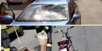 Střet motocyklu s autem