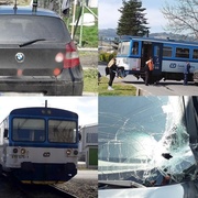 Střet auta s vlakem