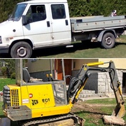 Prosím pomozte! Ukradli bagřík i dodávku AKTUALIZACE - BAGR NALEZEN!