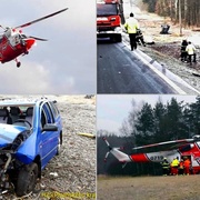 Dívka zůstala v bezvědomí a zaklíněna v převráceném voze