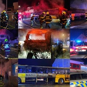 Autobus zcela shořel, řidič měl pozitivní dechovou zkoušku