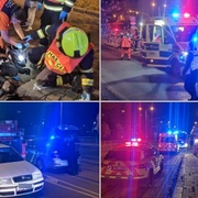 Střet vozidla a chodce u bazénu na Slovanech